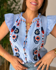 Blusa volantes Etnia