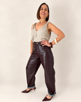 Pantalón Polipiel Granate
