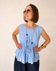 Blusa Asimétrica Azul