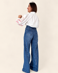 Pantalón Denim Palazzo