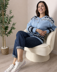 Cardigan celeste de rombos