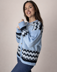 Cardigan celeste de rombos