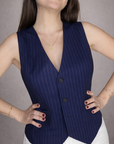 Chaleco Deluxe azul raya diplomática