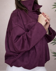 Chaqueta bomber burgundy suede