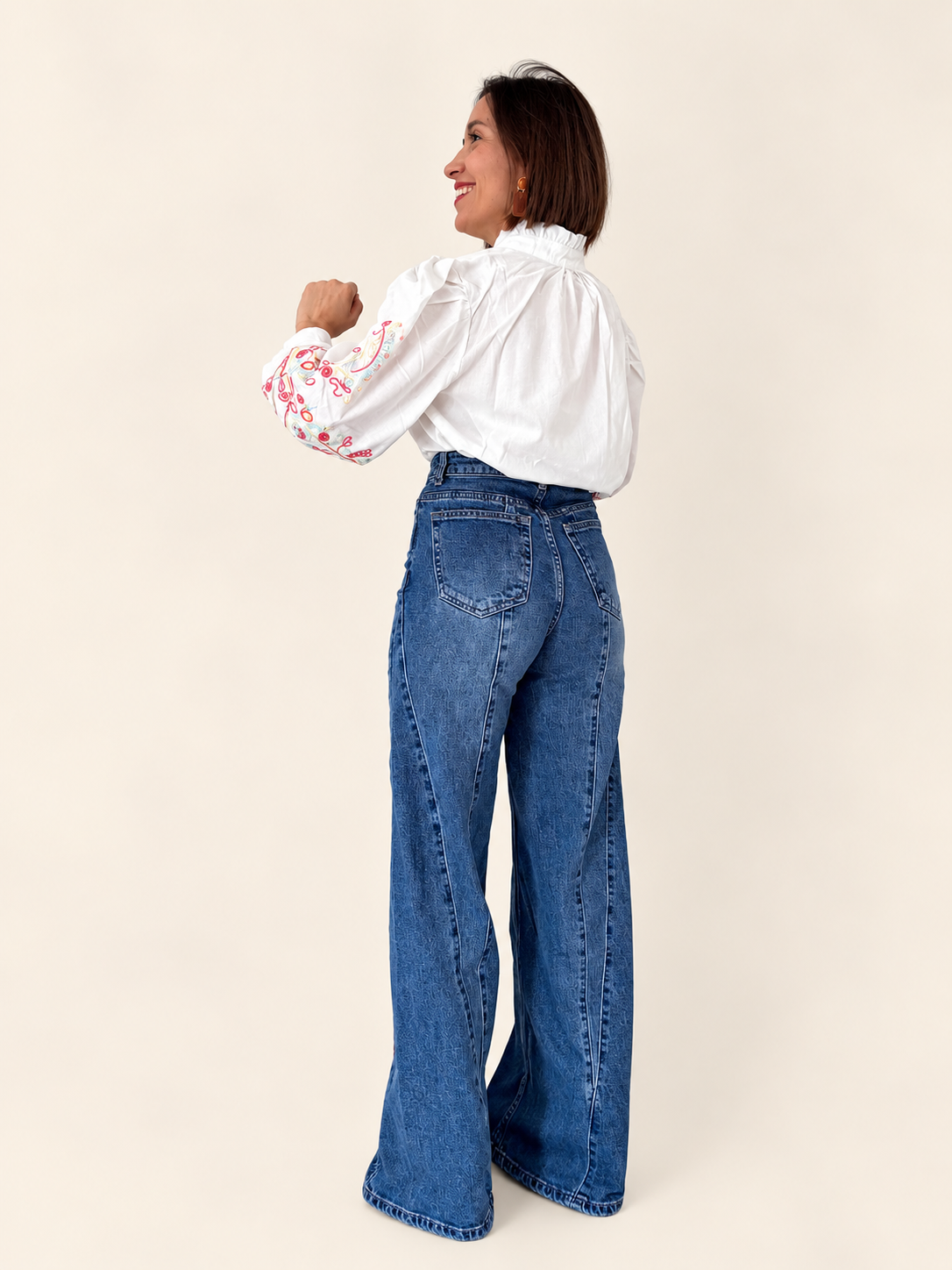 Pantalón Denim Palazzo
