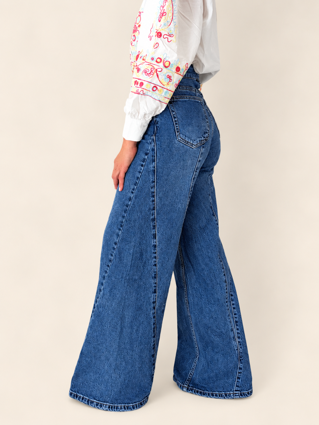Pantalón Denim Palazzo