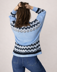 Cardigan celeste de rombos