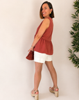Top Peplum Nácar