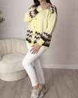 Cardigan vainilla de rombos